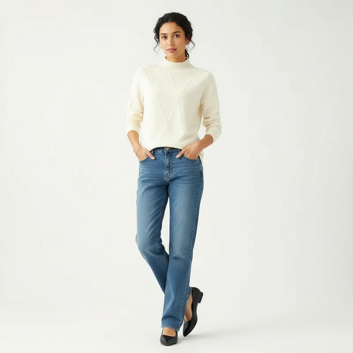 Dames Trui – Zacht Gebreid Model met Comfortabele Pasvorm Blauw / S - AIDA LENA