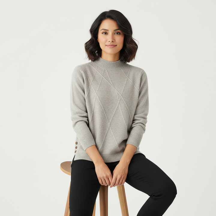 Dames Trui – Zacht Gebreid Model met Comfortabele Pasvorm Grijs / S - AIDA LENA