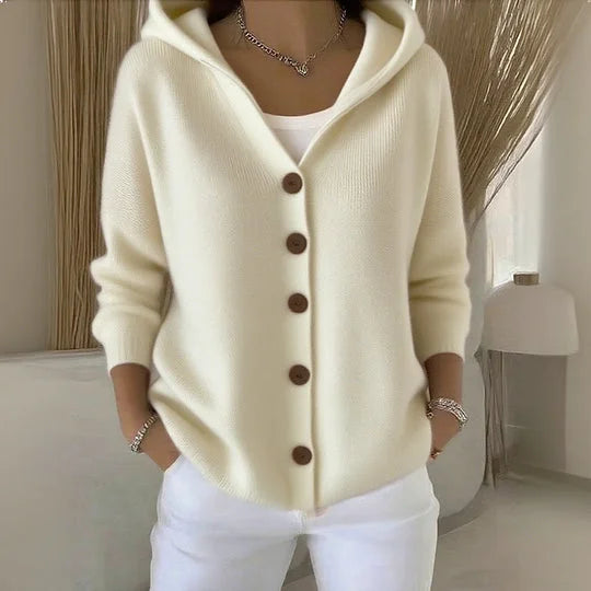 Cardigan Donna | Comodo con Cappuccio e Bottoni 4