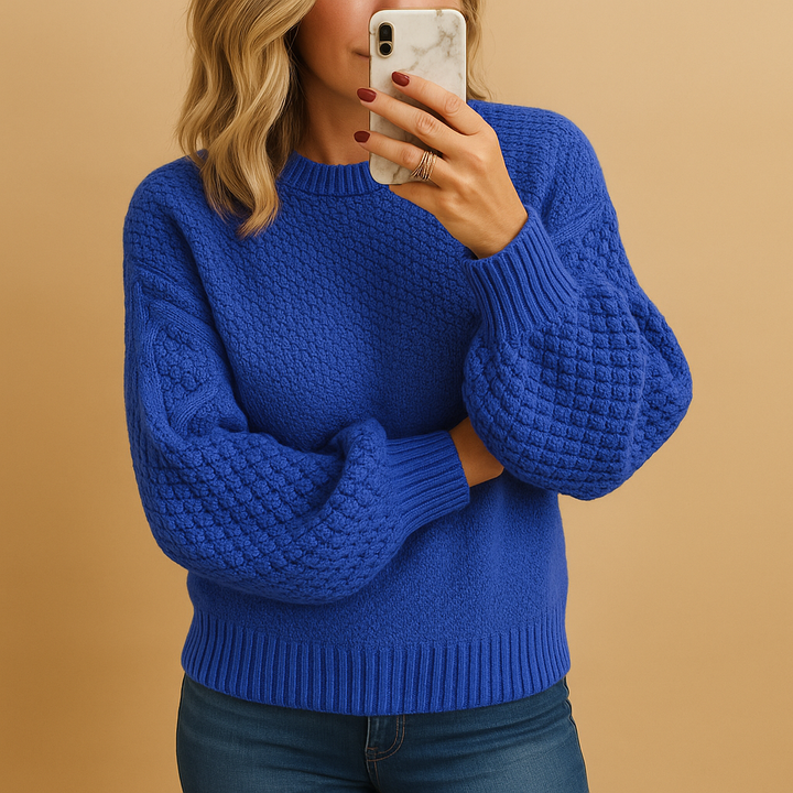 Nicole | Women’s Winter Cozy Textured Knit Sweater Caliboot