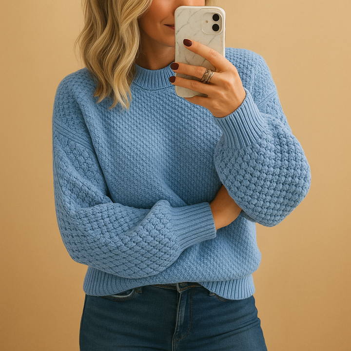 Nicole | Women’s Winter Cozy Textured Knit Sweater Caliboot