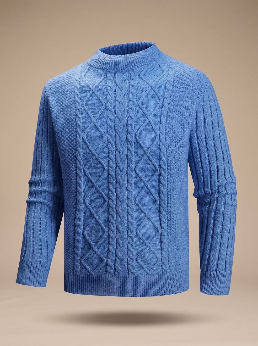 Andreas™ | Men's Cable Knit Sweater with Short Roll Neck
