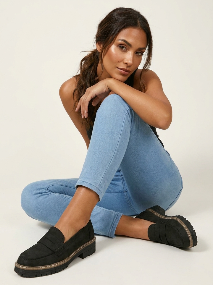 Dames Chunky Loafers – Instapmodel met Grove Profielzool Zwart / 35 - AIDA LENA