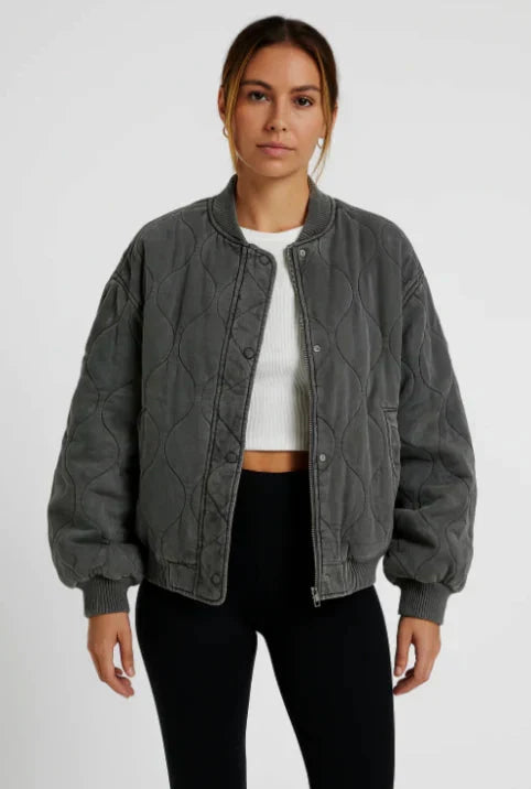 Samantha | Women’s Quilted Casual Winter Bomber Jacket Caliboot